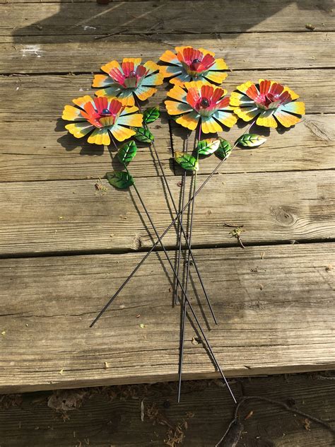 metal garden decor stakes.